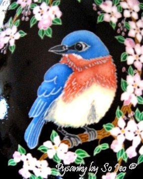 Blue Bird In Apple Tree Ukrainian Easter Egg Pysanky By So Jeo